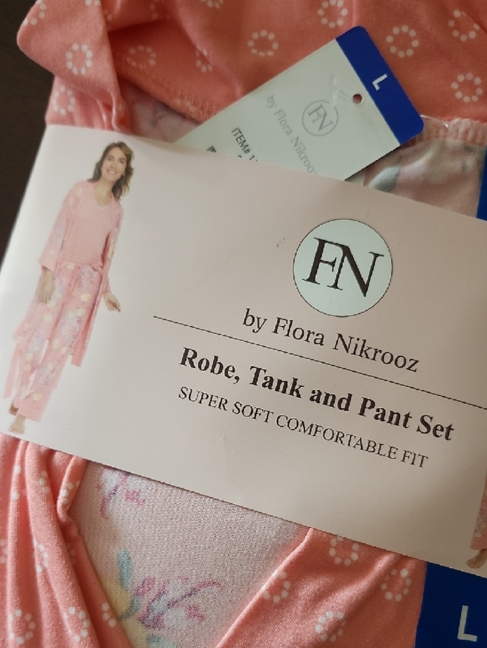 Flora Nikrooz Floral Robe, Tank & Pant Sleep Set - Picture 2 of 8